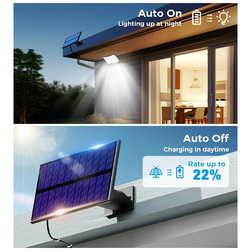 234 LED-Solarleuchten für Höhle Außenbereich mit 3 Modi, Bewegungsmelder, Solar--Flutlichter mit Fernbedienung, IP65 wasserdicht, Sicherheits-Solar--Wandleuchte