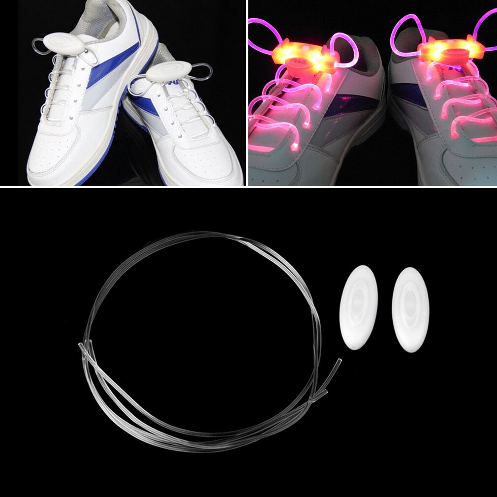 1 Paar Led Sport Veters Flash Light Glow Stick Strap Schoenveters Disco Party Club Platte Schoenveters Tie schoen Knipperende