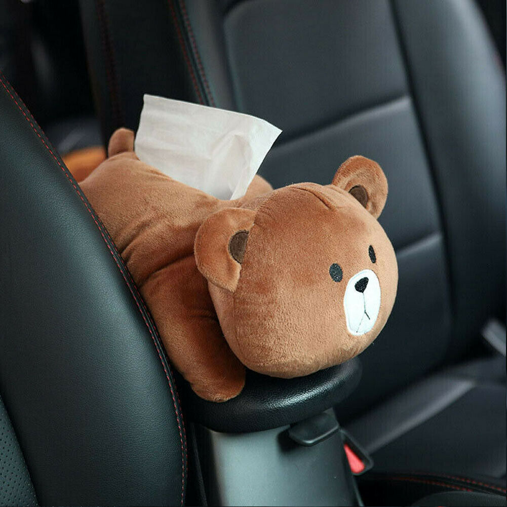Søde tegneserie dyr dukke papir opbevaringskasse tissue box serviet holder bil hjem sæde indretning: Lille brun bjørn