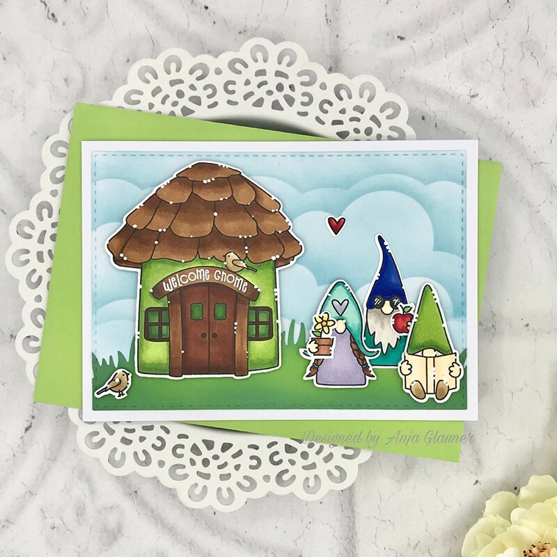 Ch Dwerg Huis Metalen Stansmessen En Postzegels Diy Scrapbooking Card Stencil Papier Kaarten Handgemaakte Album Stempel Sterven Lakens