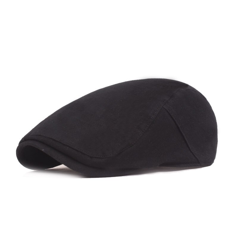Peaky Blinders-boina clásica de verano para mujer, gorro deportivo francés, color amarillo sólido, plano, para otoño: Negro