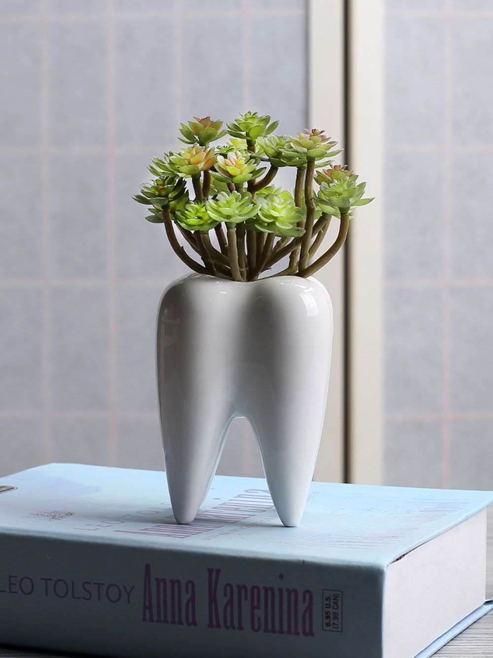 Teeth flowerpot vase tooth statue model dental clinic dental toy dental implant tooth orthodontic halloween garden decor