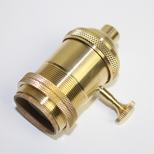 Vintage kobber lampeholder med switch guld holder 4 specifikationer  ac 90-260v e27 led til lysekrone lampe wire belysning: D-model