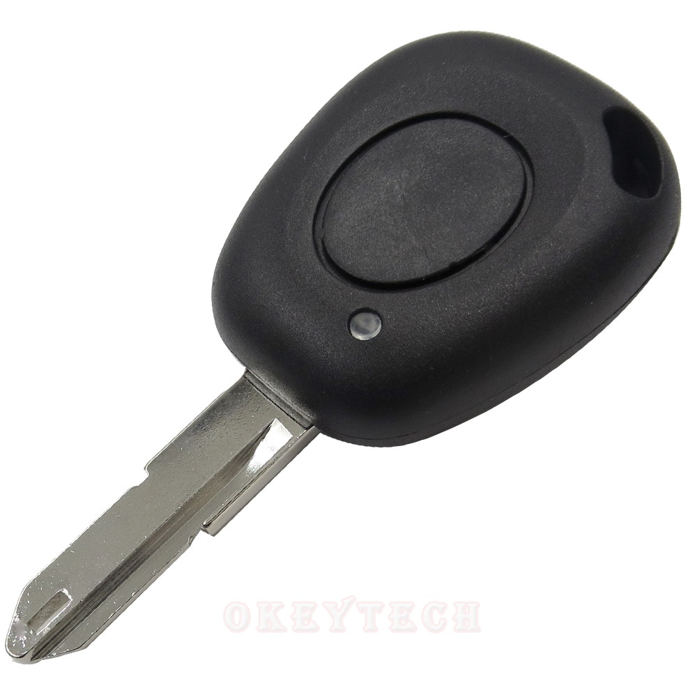 Carcasa para llave de coche con mando a distancia para Renault Megane Scenic Laguna Espace Clio, 1 botón sin cortar, cubierta de repuesto de cuchilla NE73