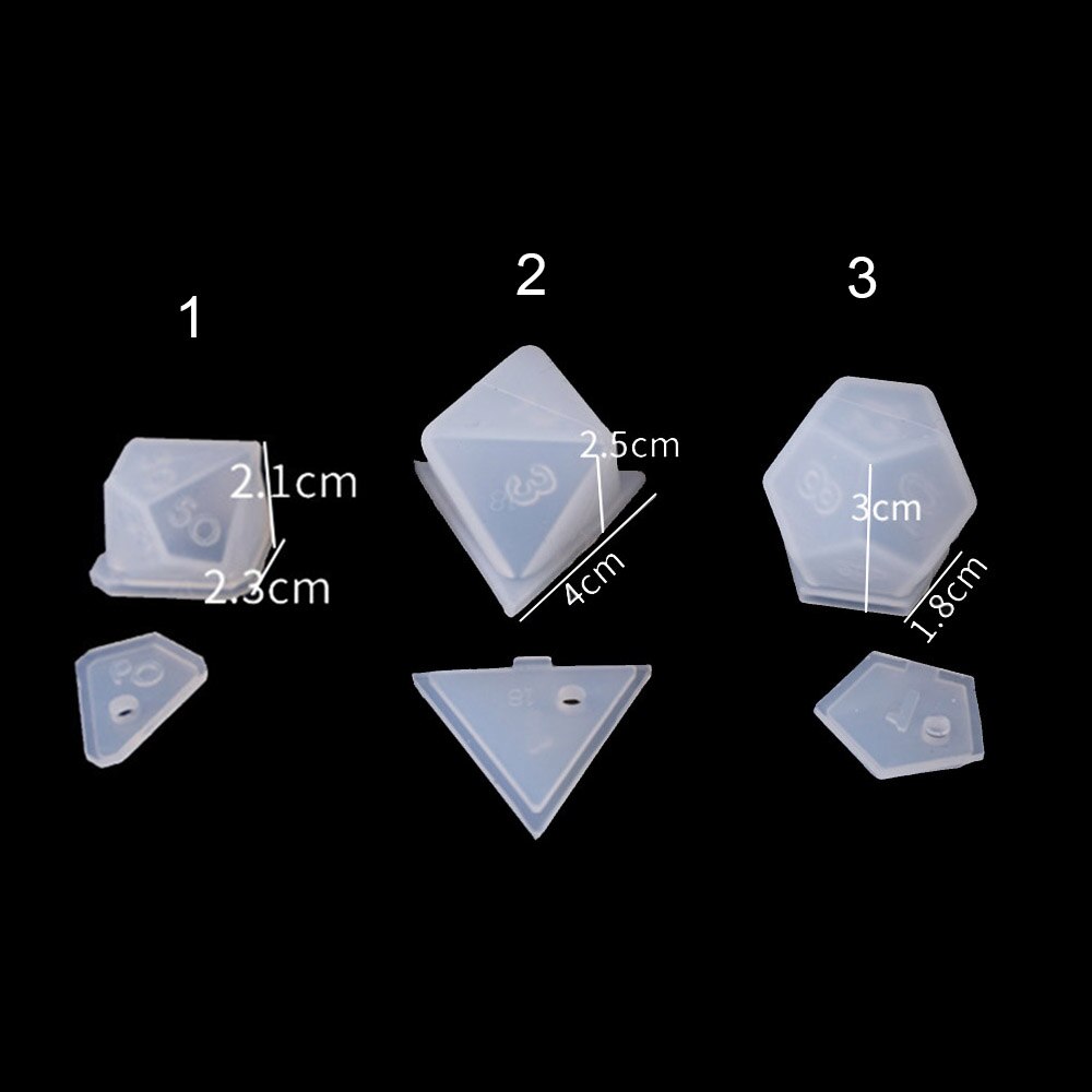 1pcs FAI DA TE Dadi Di Cristallo A Resina Epossidica Stampo In Silicone Arrotondato Multi-spec Digitale Specchio Stampo In Silicone per Strumenti di Creazione di Gioielli