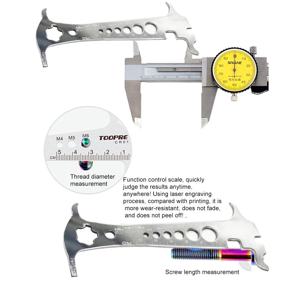 Multi-Functional 6in1 Bicycle Chain Wear Indicator Checker Mountain Road Bike Chains Gauge Measurement Ruler Cycling Repair Tool