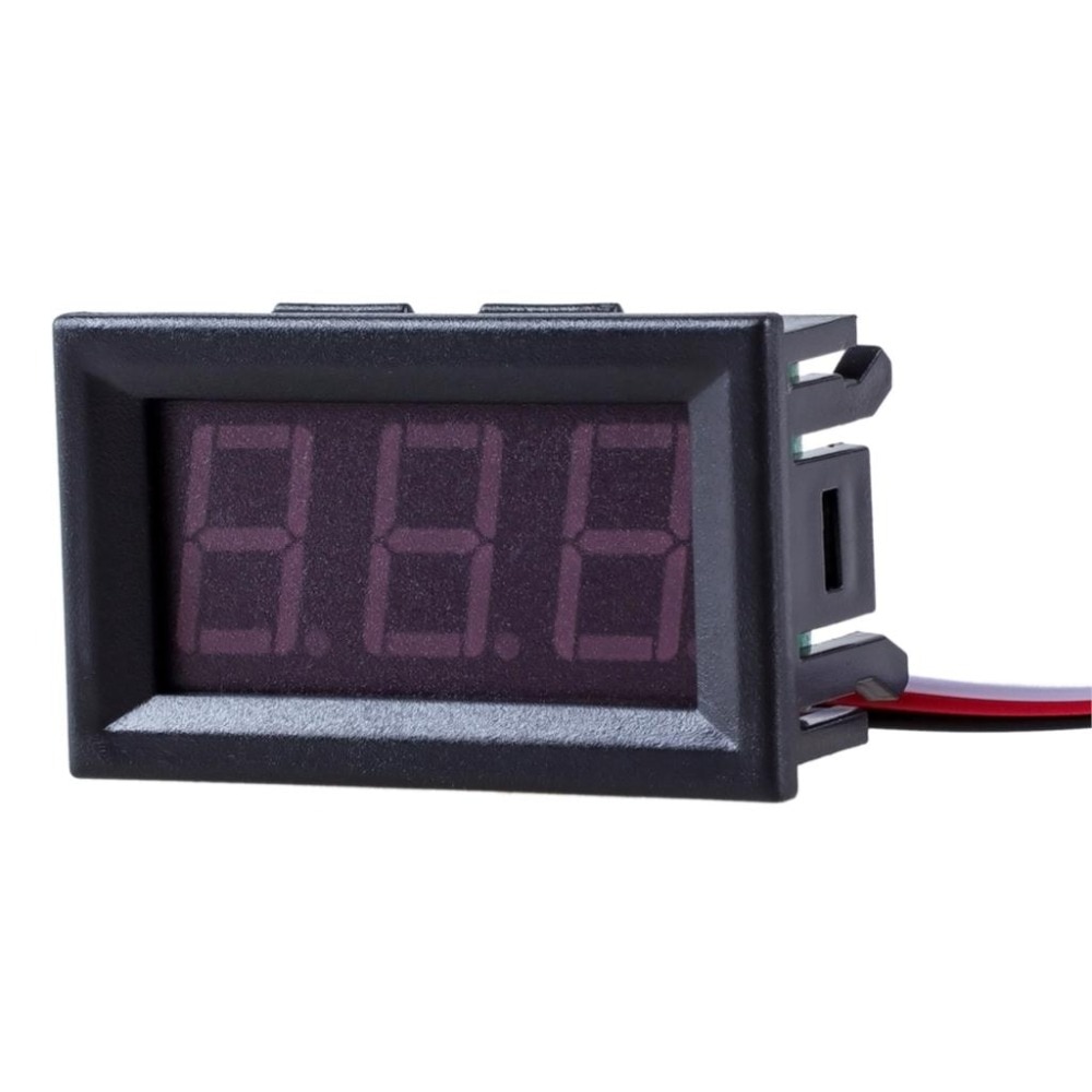 1pc diy mini voltmeter tester digital spænding test batteri  dc 0-30v 0-100v 3 ledninger rød grøn blå til auto bil ledet display måler