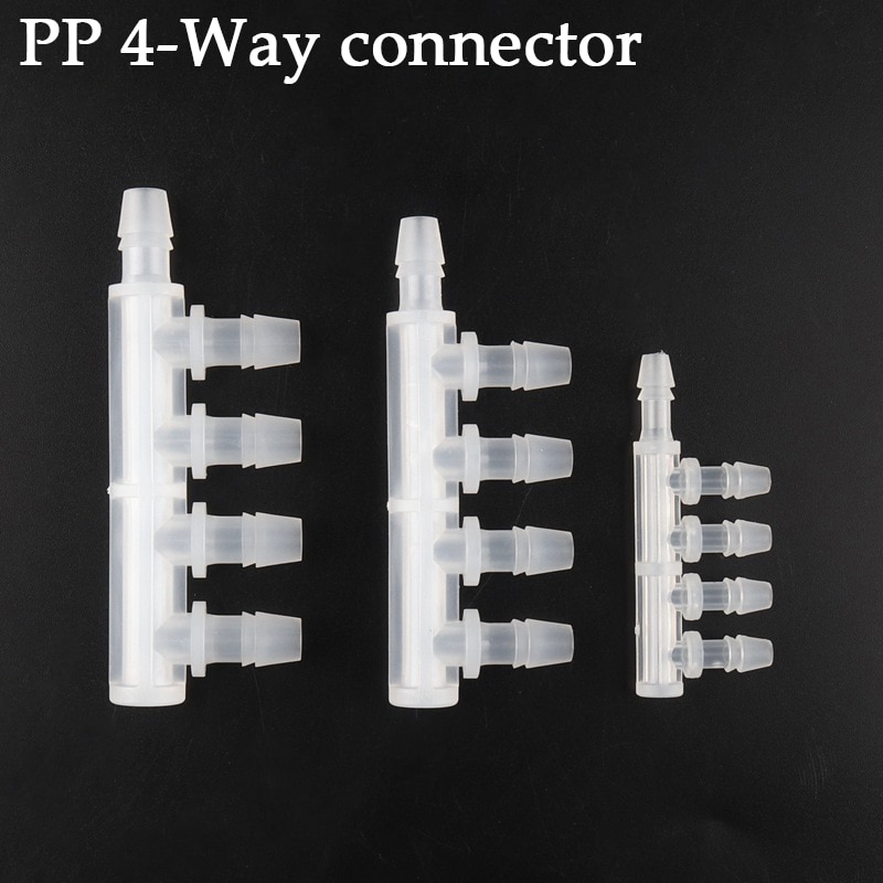 10Pcs 2.4~9.5mm PP 5-Way Connector Food Grade Equal Dia Side FIve-Ways Joint Garden Irrigation Pipe Joints Aquarium Tank Adapter