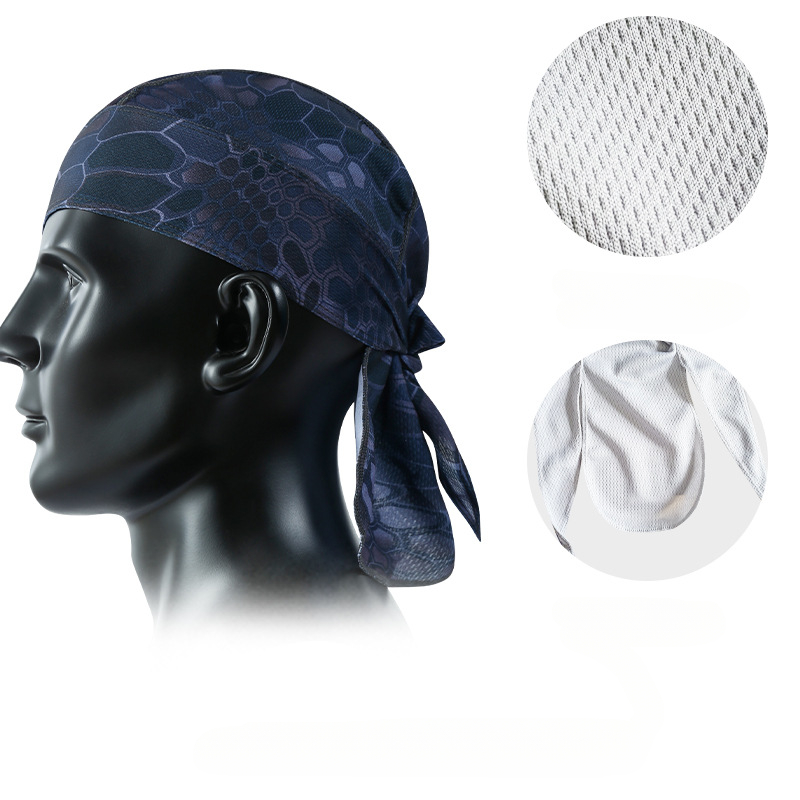 Unisex Quick Dry Camo Cycling Cap Head Scarf Men Running Riding Bandana Headscarf Camo Printing Cap Headband Men Head Scarf: Beige