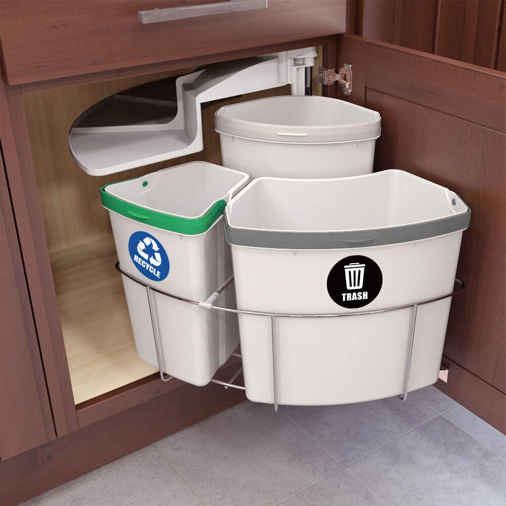 6 Pcs Waterproof Garbage Classification Sign Sticker Bin Stickers Office Home Decoration Accessories