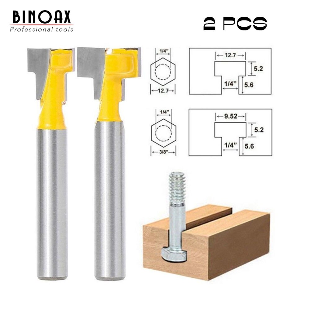 2 sztuk/partia 1/4 "cholewka t-otwór nóż router fragment dla 1/4" klątwa śruba