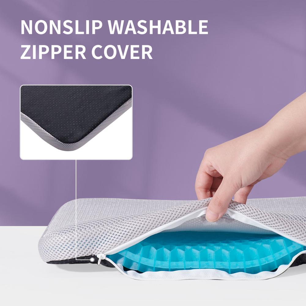 Gel elástico cojín del asiento TPE silicona de Mat apoyo antideslizante hielo de verano para silla de coche cojín para silla oficina