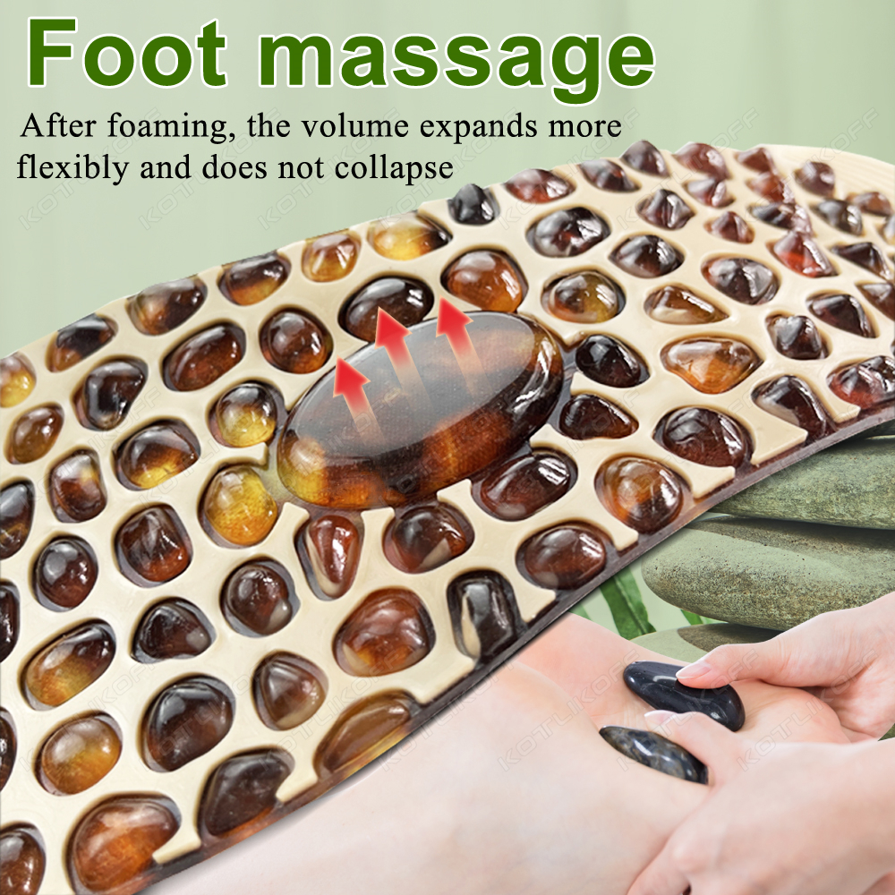 Unisex Foot Massage Insoles - Silicone Cobblestone Design - Acupressure Therapy & Reflexology