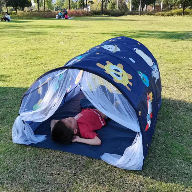 Jungen Mädchen freundlicher Spielen Zelt Schlafzimmer Dekor Innere Tasche Schlaf Doppel Netz Vorhang Karikatur-aufbringen Sicher Keine Gerüche Einfach sauber