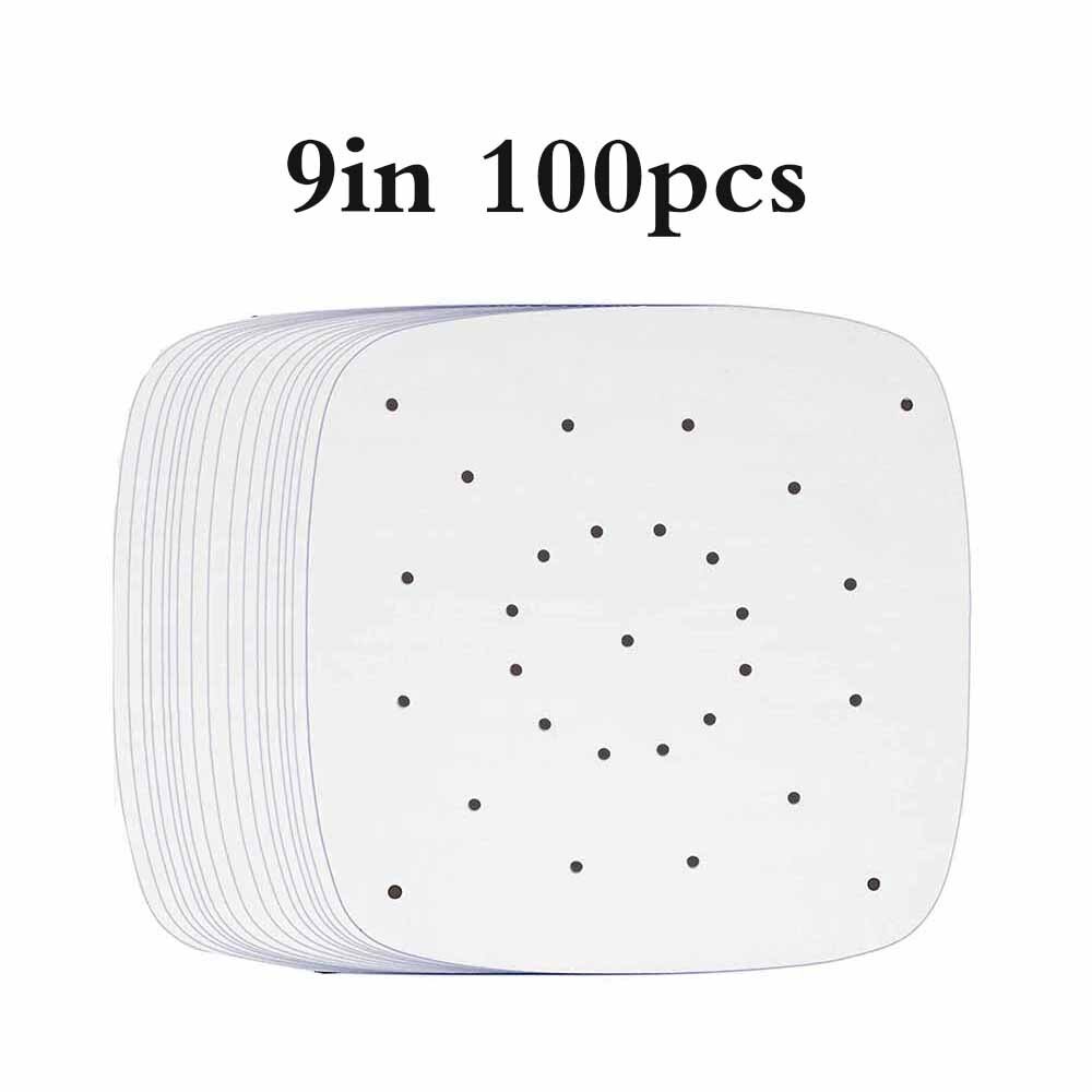 100pcs NonStick Cookie Sheet Parchment Paper Square Baking Sheets Pan Line Paper Perforated Heat- Resistant Oil Paper: L