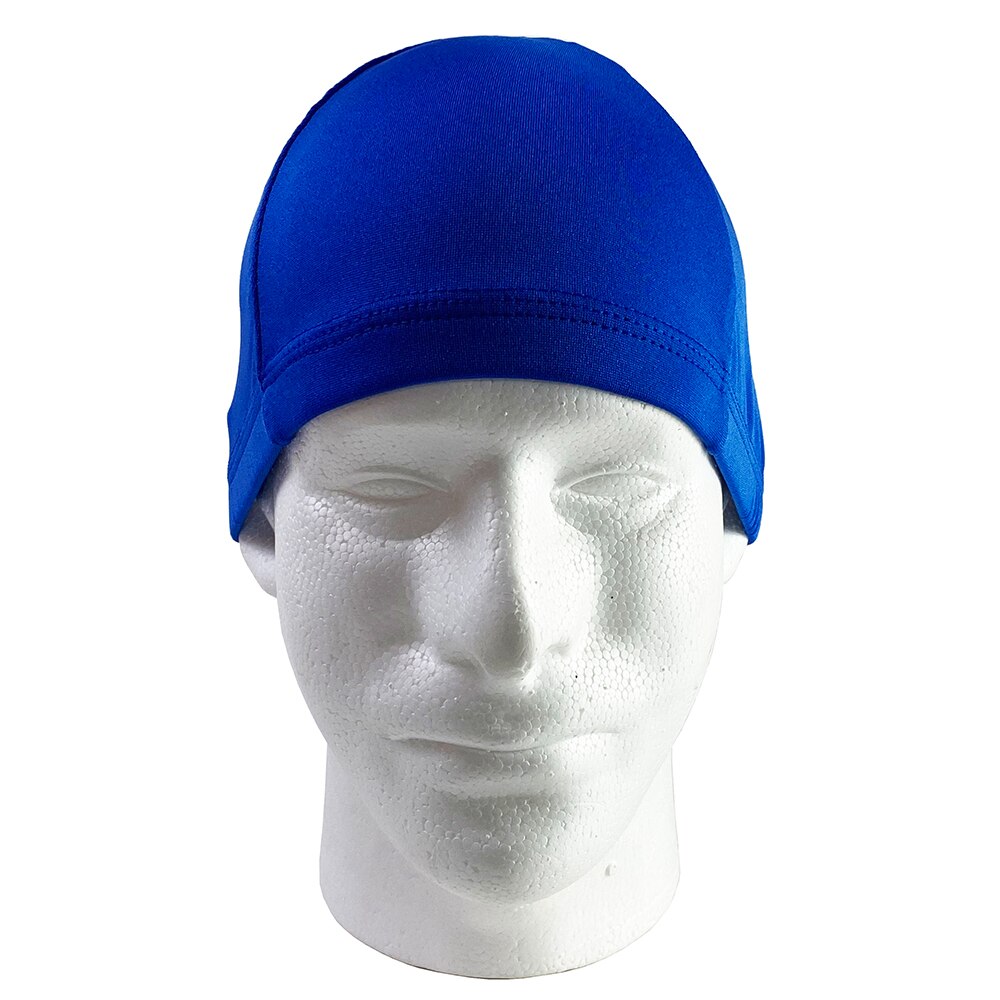 Unisex Spandex Dome Cap Helmet Bottomed Hat Bald Cap: BLUE