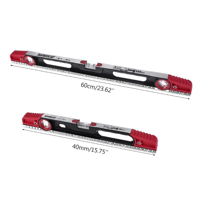 Precision Aluminum Alloy Level Ruler with Level Bubble mm Scale Rule for Building Decoration Measurement Tool