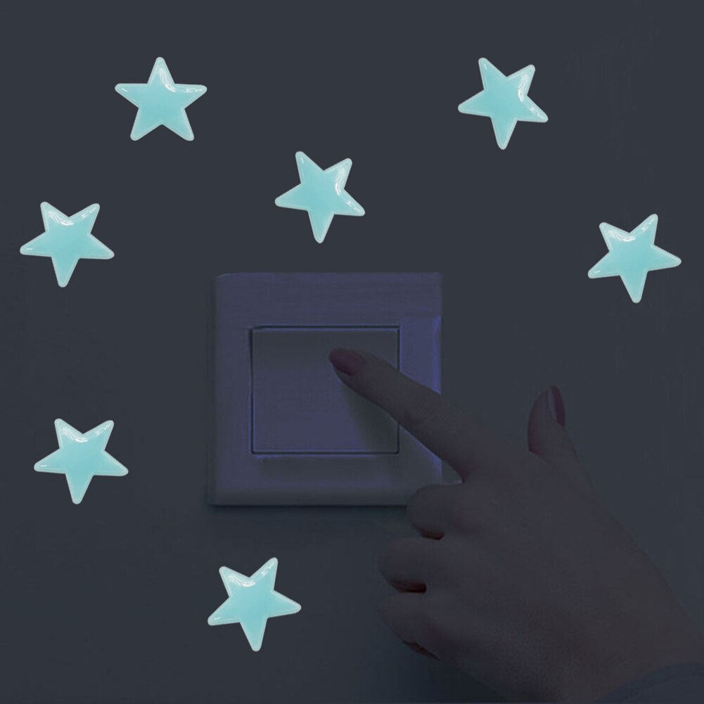 100 pcs/pack 3cm bricolage étoiles lumineuses autocollant mural maison chambre plafond décor décalque maternelle lueur autocollants enfants