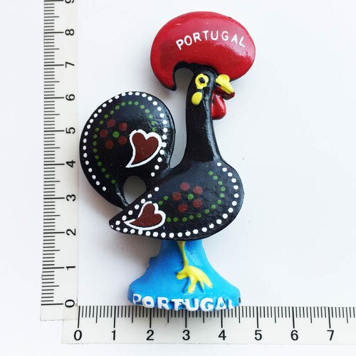 Fridge Magnet Souvenir Hand Painted Portugal Landmark Stereo Rooster Resin Refrigerator Sticker Home Decor Craft Ideas: 3