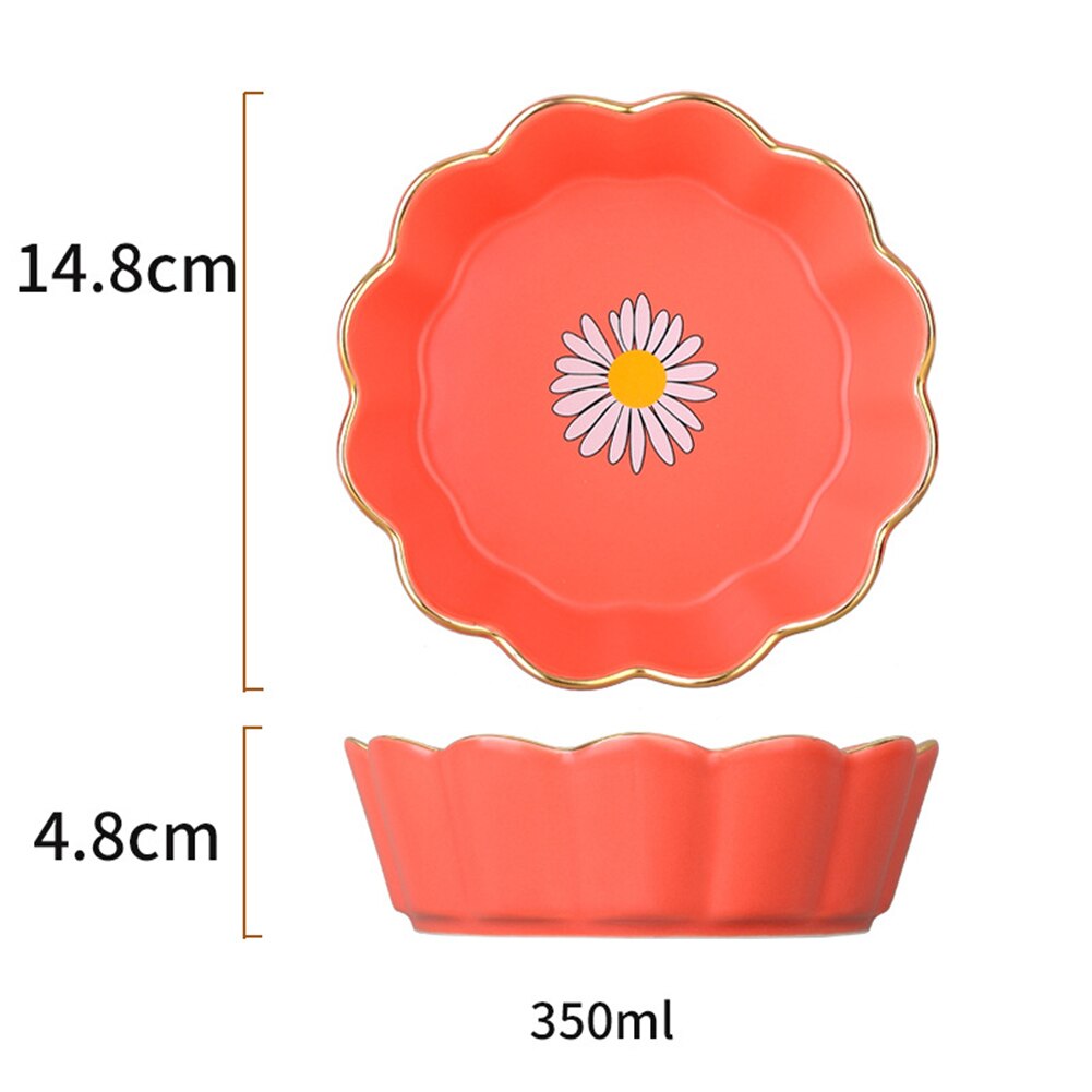 Phnom Penh miseczka ceramiczna zastawa stołowa koronka ze wzorem stokrotki salaterka miska deserowa wielobarwność robić gospodarstwa domowego DNJ998: pomarańczowy