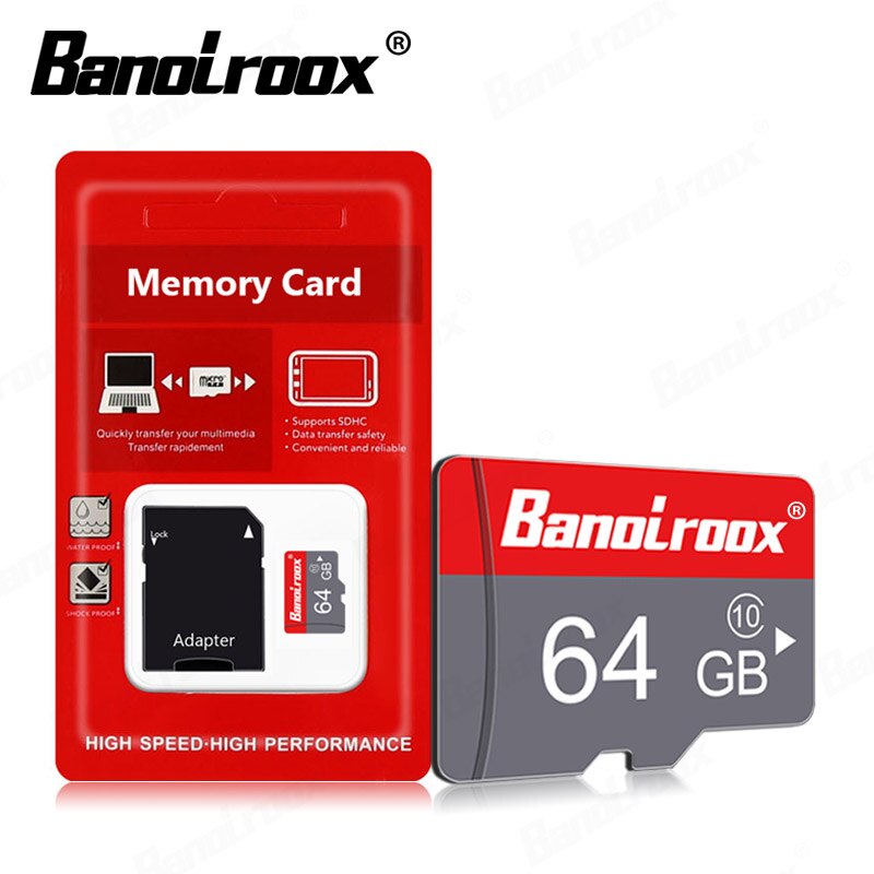 Banolroox High Speed Microsd Memory Card 128gb Class10 64gb Micro SD 16gb 32 gb Mini TF Card UHS-1 Flash Card with free adapter