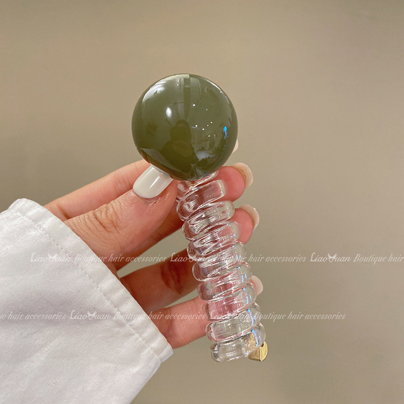 Minimalist Bubble Braided Head Rope for Women's High end Summer Internet Celebrity Braided Hair Tool, Phone Line, Hair Loop,: green