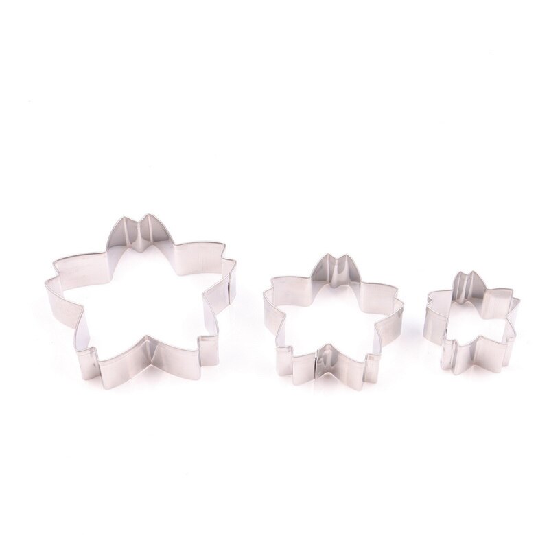 Set van 3 stuks mijiang roestvrijstalen oosterse kersensakura uitstekers, doe-het-zelf taartdecoratiegereedschappen, fondant koekjesvormpjes, mallen  a406