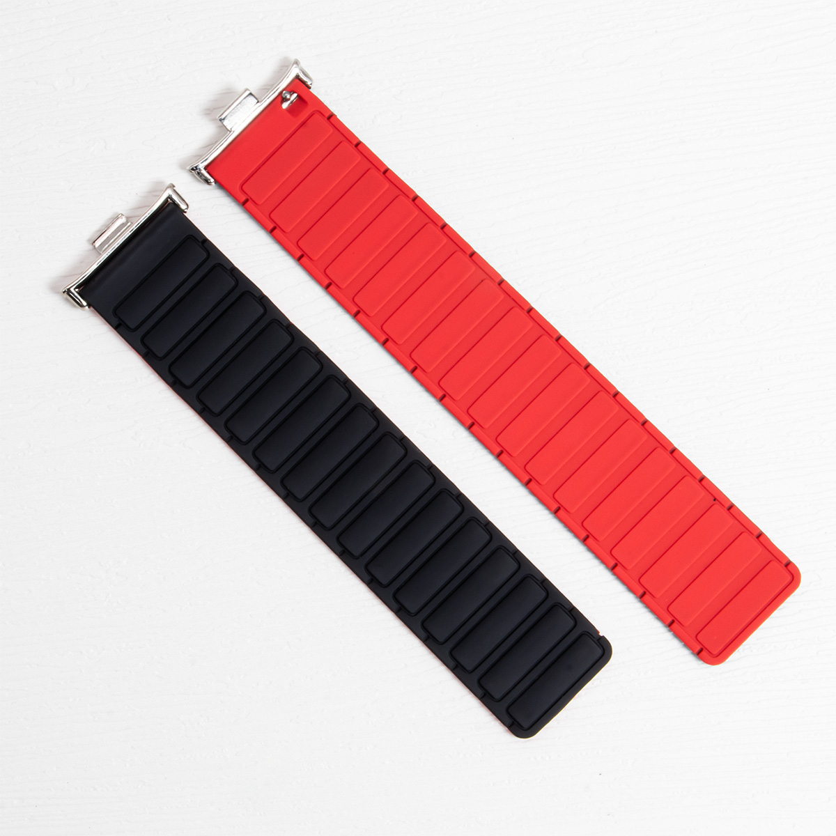 Silikone magnetisk rem til redmi watch 4/5 loop-rem armbånd til xiaomi mi band 8 pro /9 pro udskiftningsarmbåndstilbehør: Hvid sort / 25mm