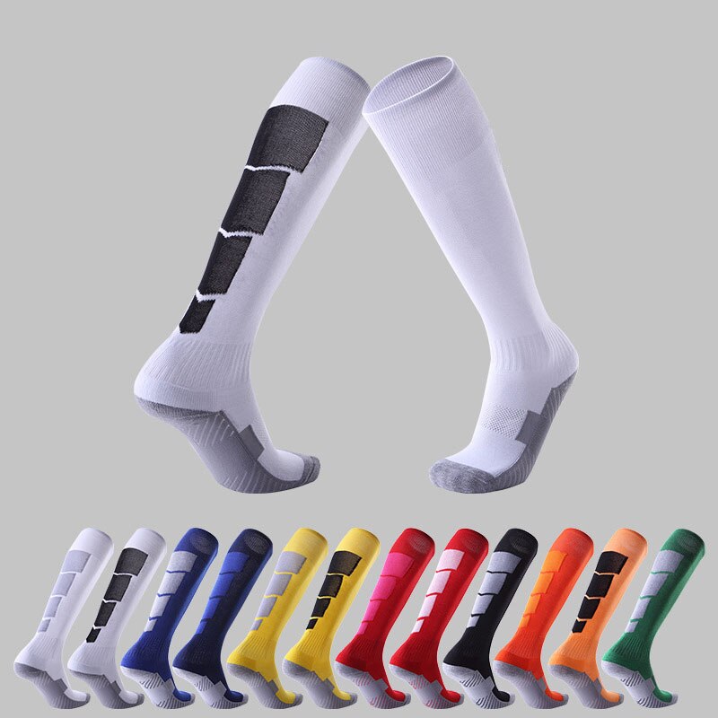 Men Women Non-slip Over Knee Football Socks Thick Towel Soccer Stockings Sweat-absorbent Wear-resistant Sports Socks SKJ035