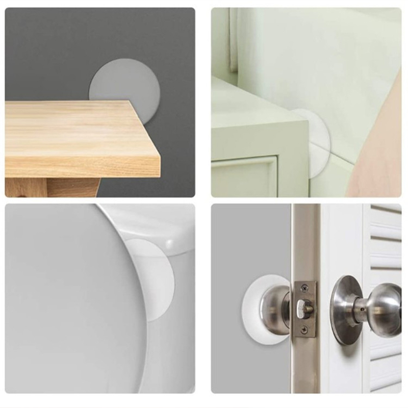 6 Stück Türgriff-Stoßstangenpolster, selbstklebend, transparent, Silikon, Wandschutz, Anti-Bump, waschbar, wiederverwendbar, runder Türstopper