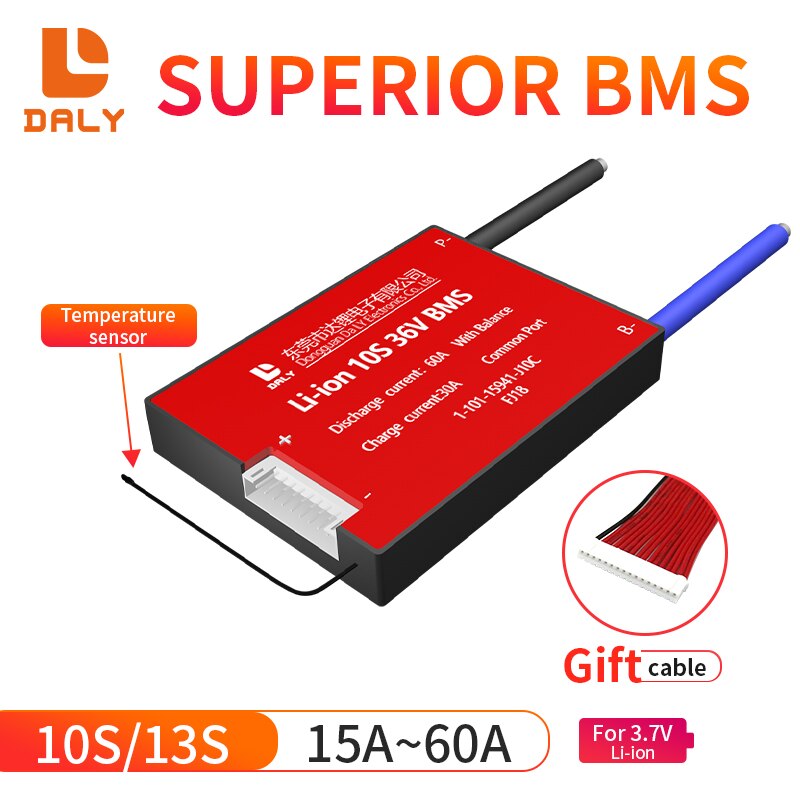 li-ion BMS 10S 36V 13S 48V 15A 20A 30A 40A 50A 60A with Balance Low High Temperature Cut Off Protection Support Ebike Escooter