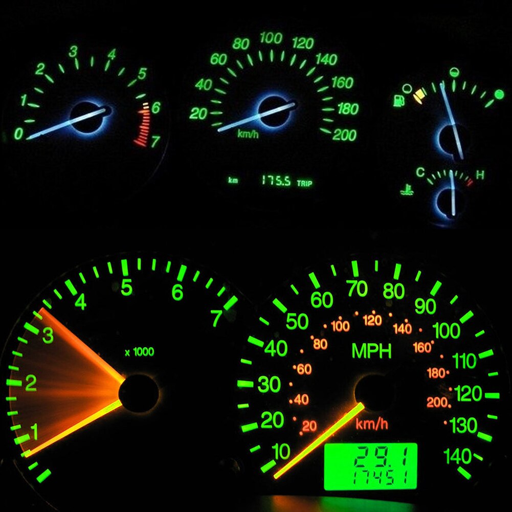 10pcs Car T5 73 37 17 58 Wedge Green 1-SMD Car LED Gauge Cluster Lights Speedometer Bulbs