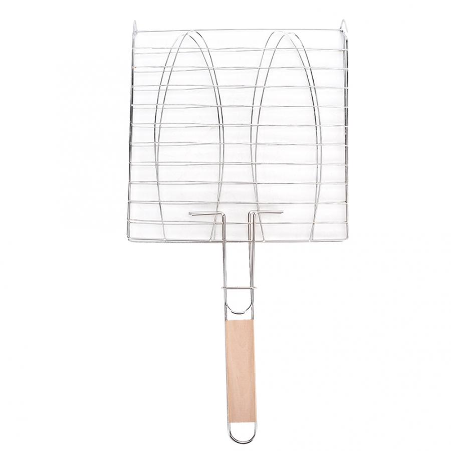 Motor bbq rostfritt stål non-stick handtag bbq nät grill mesh fisk kött grill korg för bbq ugn kök apparat delar