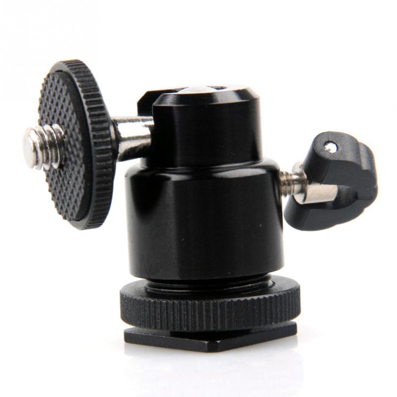 For Camera Tripod LED Light Flash Bracket Holder Mount 1/4 Shoe Adapter Cradle Ball Head with Lock