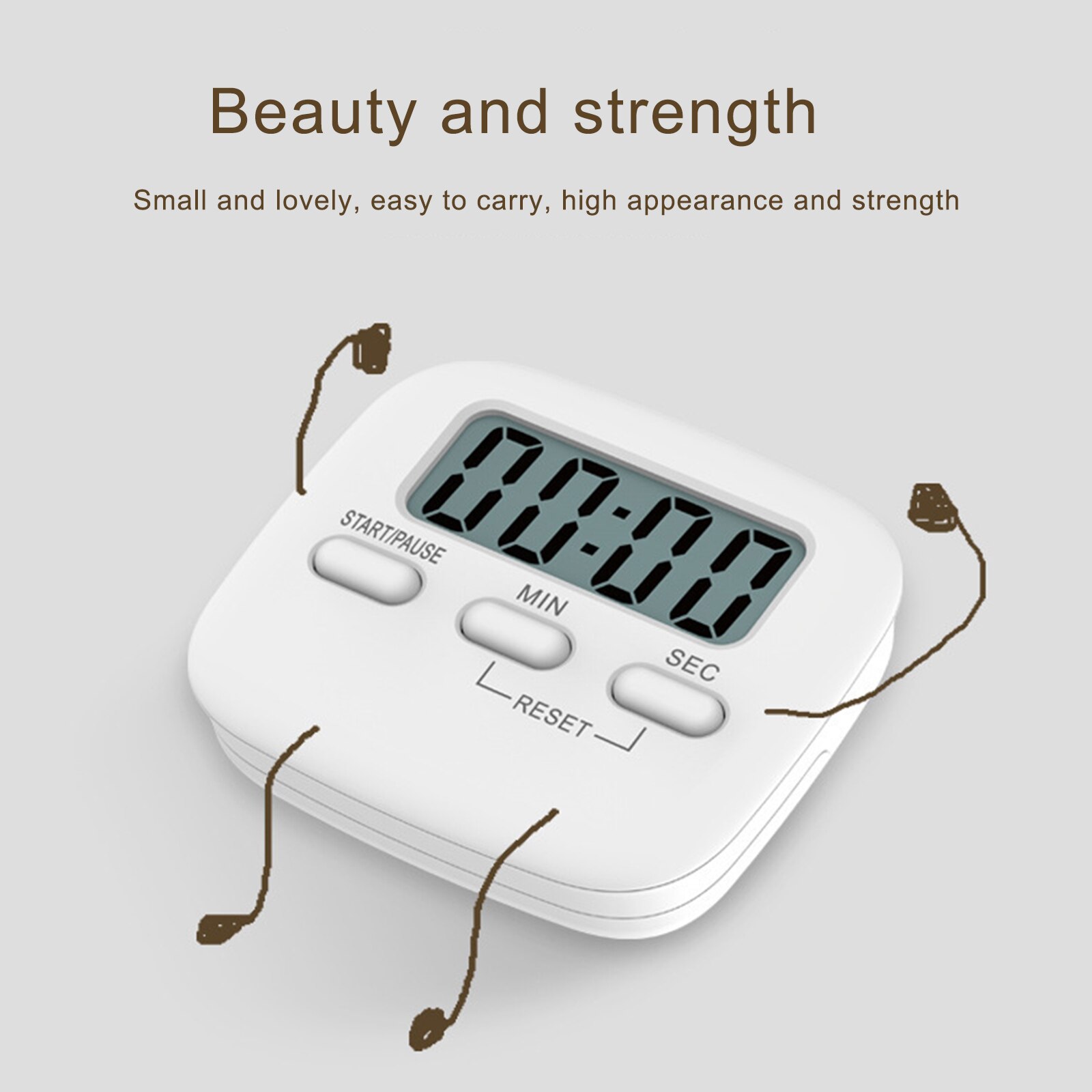 Electronic Timer for Kitchen Baking Countdown/Lab Timer Kitchen Timer with Voice Announcements Magnetic and LED Display