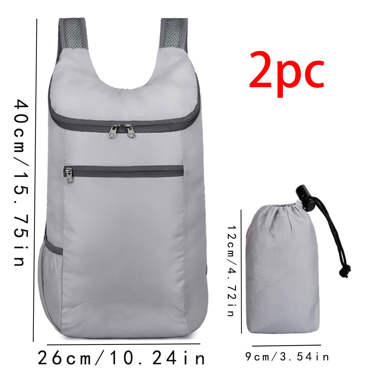 1pc Weekend Travel Bag, Foldable Waterproof Tear-resistant Lightweight Backpack, Large Capacity Travel Business Backpack, Sports: Silver