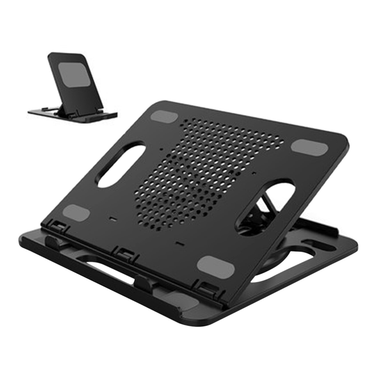 Laptop Computer Stand adjustable Fan Foldable Computer Bracket for 14 -15.6 inch Computers: Black