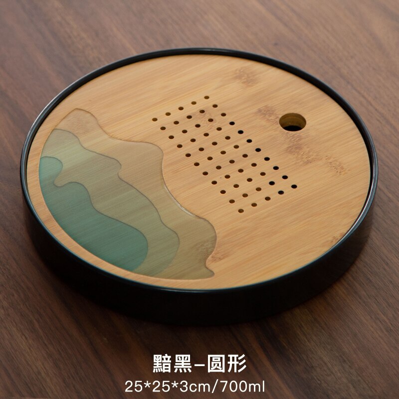 Tea Set Tray Set Japanese Dry Tea Tray Simple Home Office Bamboo Water Storage Melamine Tea Table Desktop Decoration: B