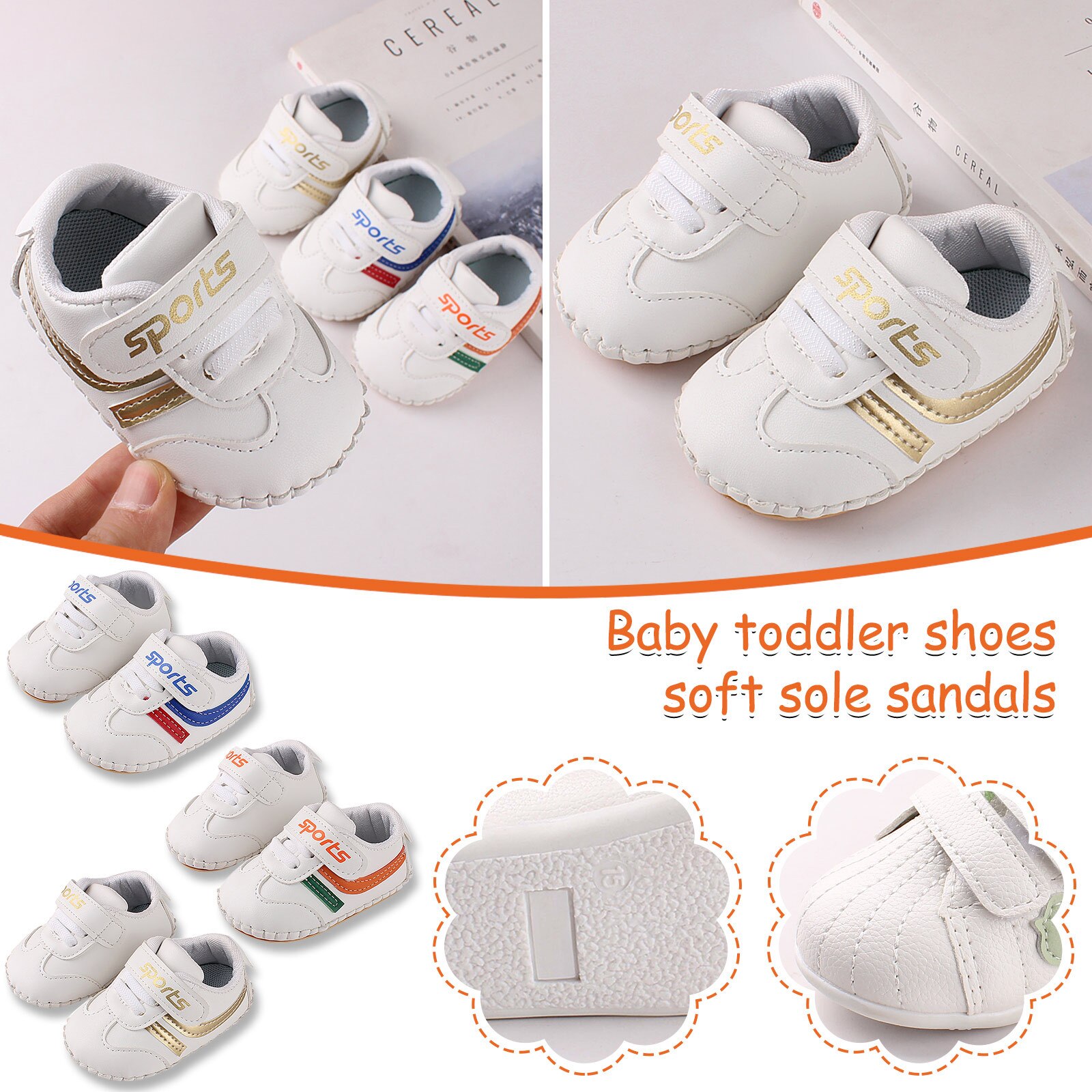Sandales pour bébés garçons filles, baskets souples antidérapantes pour -né, chaussures d'extérieur