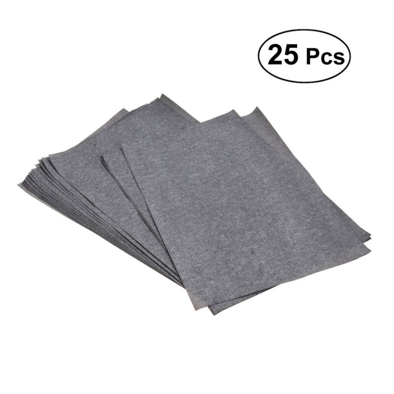 25sheets/bag Transfer Paper Tracing Paper Graphite Carbon Paper Painting Carbon Coated Paper (Gray and Black): Default Title