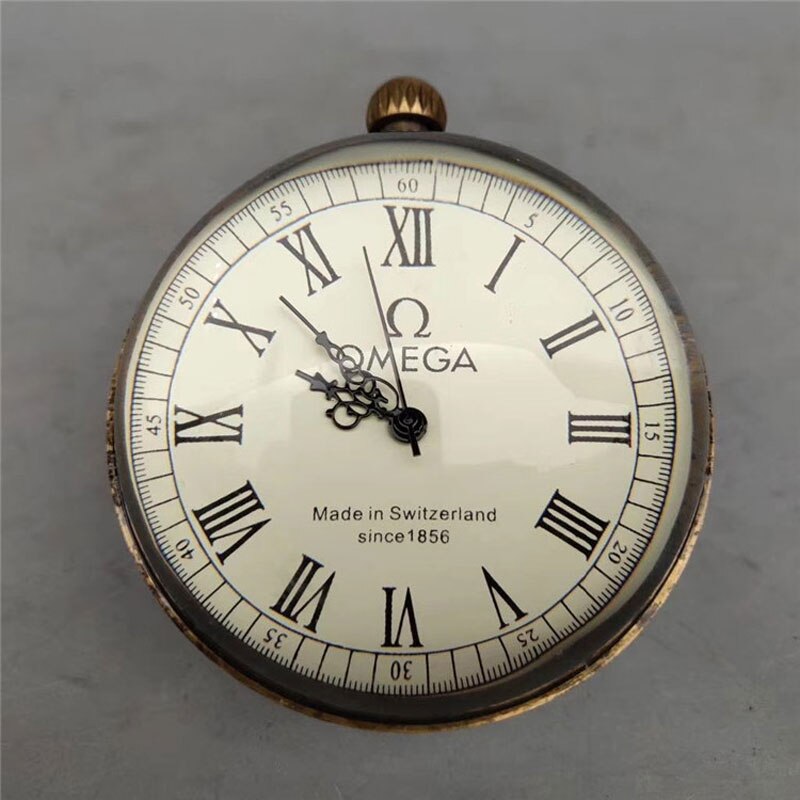 Retro Clock 5cm Brass Glass Ball Mechanical Ancient Roman Table Decoration Ornaments: Default Title