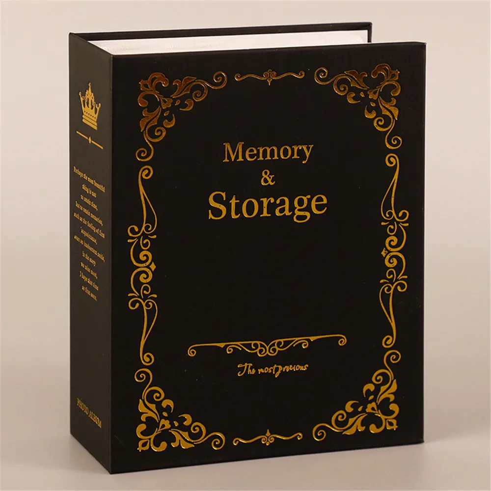 100 lommer 6 tommers diy vintage fotoalbum bildeetui oppbevaring scrapbooking bildeetui fotoalbumramme for barn: Svart