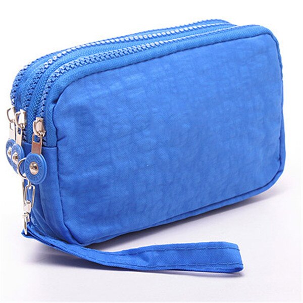 Dame håndtaske telefon pung pakke 3 lag håndtaske tværsnit kobling taske store kapacitet tasker til kvinder sac en main: Blå