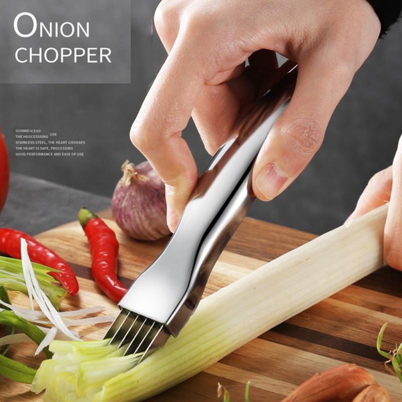 Ui Rvs Groentensnijder Slicer Plus Chopper Sharp Sjalot Keukenmessen Shred Gereedschap Slice Bestek Keuken Gereedschap