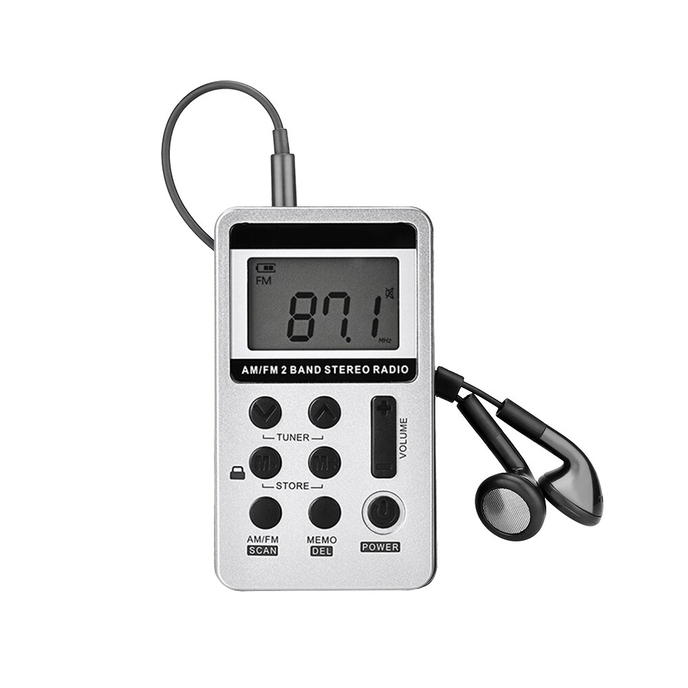Digital Pocket Radio Radio AM FM Radio Portable Stereo Big LCD Screen Radio With Earphone Lock Button Designfor Student Elderly