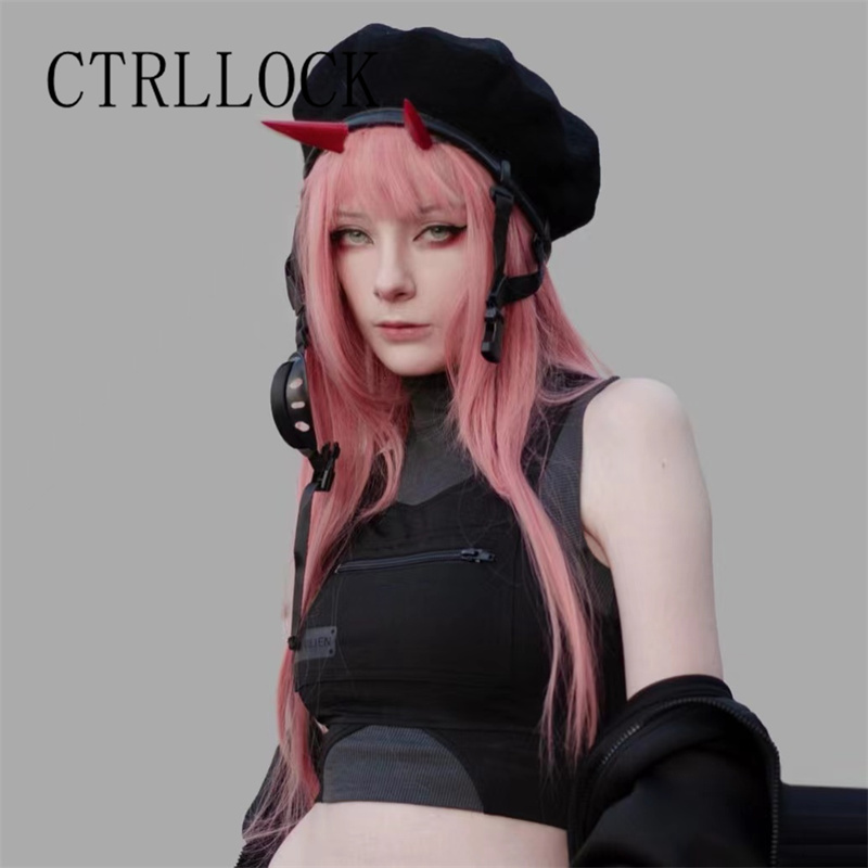 Ctrllock Techwear Punk Mouwloze Elastische Kleur Patchwork Pocket Vrouwen Tank Tops Zomer Streetwear