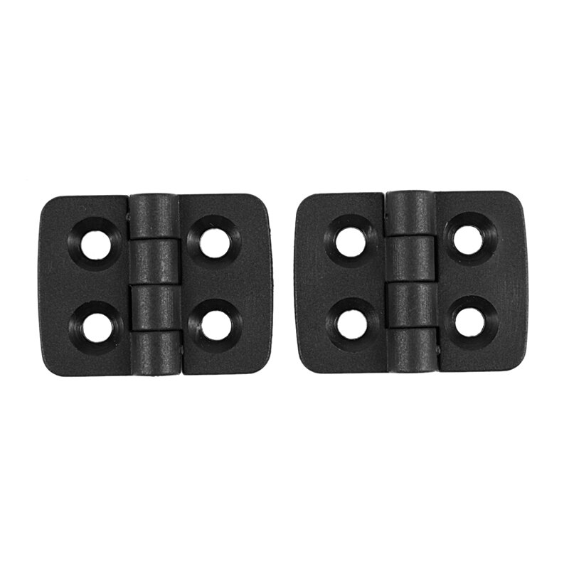 2 Pcs Black Single Metal Axle Plastic Wardrobe Door Hinge