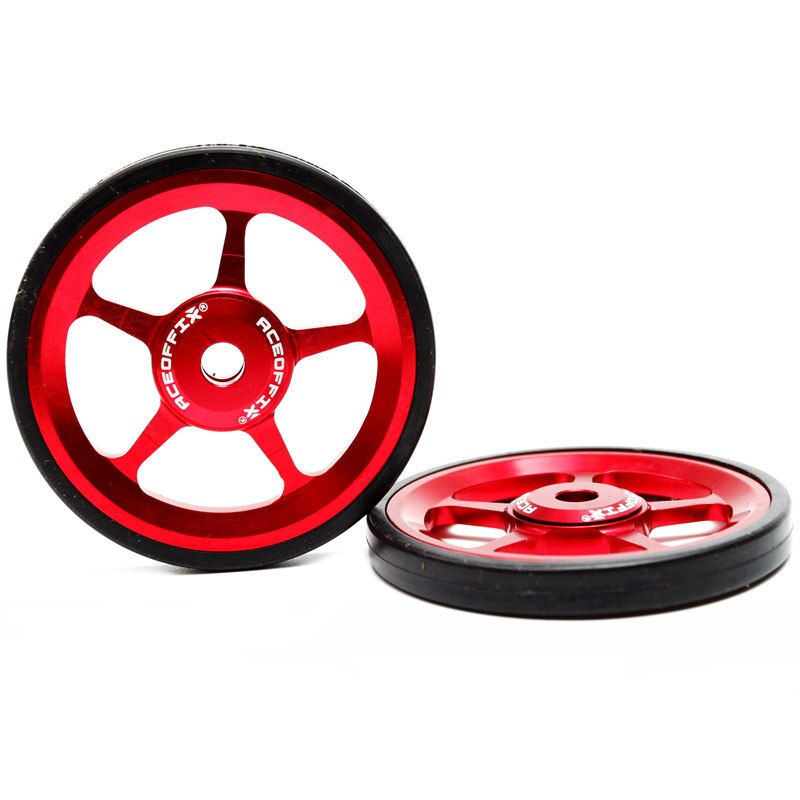 Aceoffix Easy Wheels Easywheel & Titanium Bolts For Brompton Folding Bike Dino Kiddo bike Alloy Super Lightweight wheels 2pcs: red