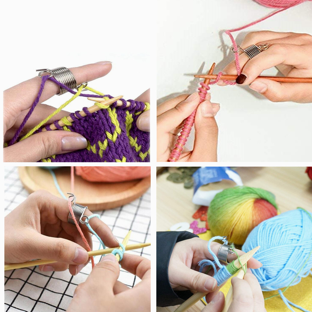 Outils de tricot en acier inoxydable de 2 tailles | Vêtements de doigt, Guides à ressort de fil à molette tressée Assistant de couture, bricolage accessoires de couture