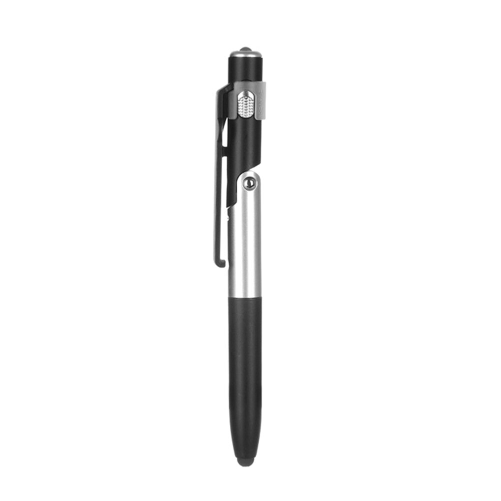 4 in 1 LED Folding Light Pen Multi-functional Touch Capacitance Ballpoint Pen Tablet Cellphone Universal Mini Capacitive Pen: black